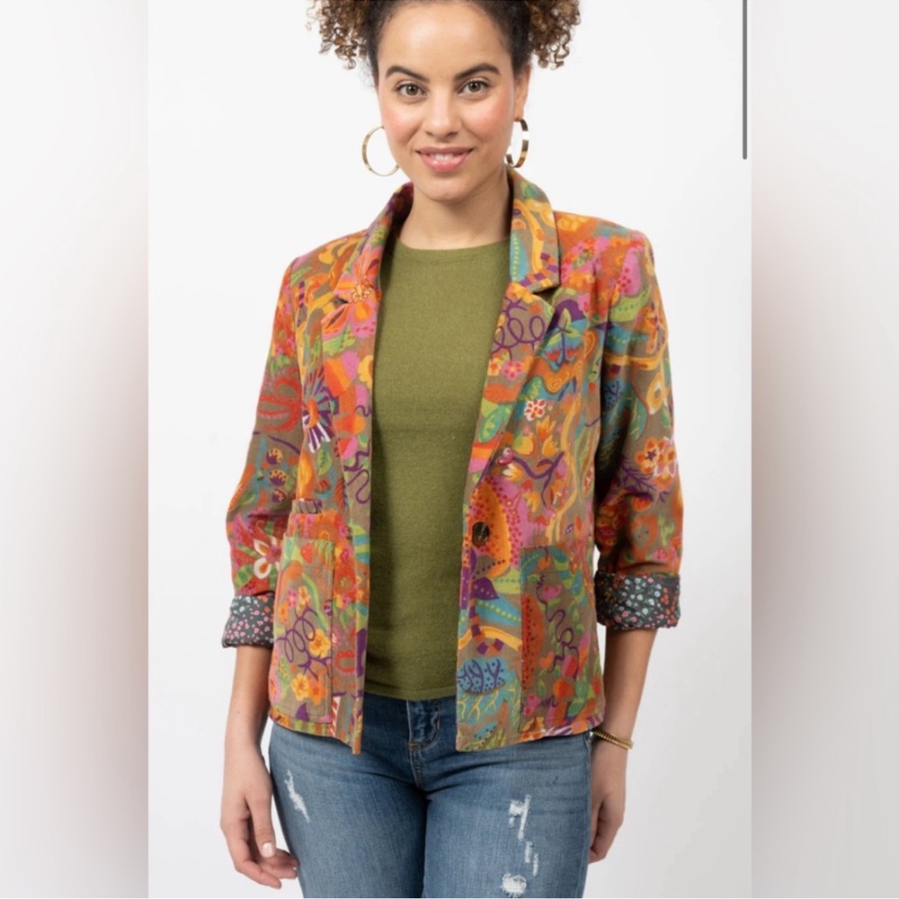 Nwot Ivy Jane Printed Corduroy Blazer XL - Picture 7 of 7